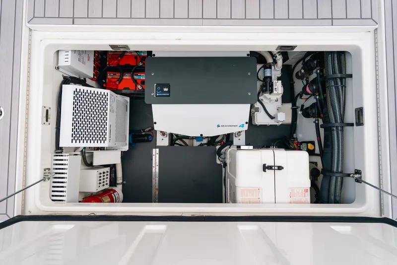Slide: The Image of Engine compartment of 2026 Formula 387 Center Console Fish boat, showcasing advanced equipment. - 33