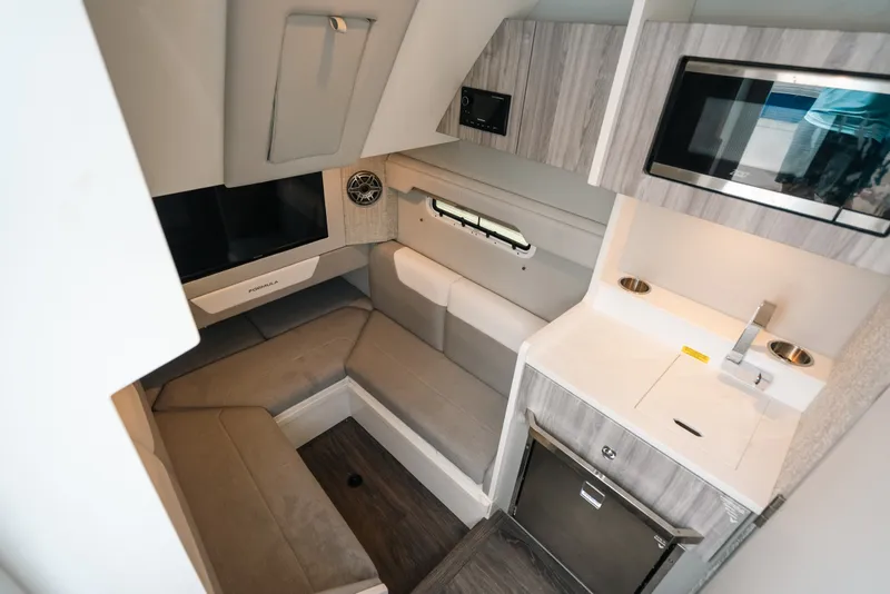 Slide: The Image of Interior of 2026 Formula 387 Center Console Fish boat with modern amenities. - 74