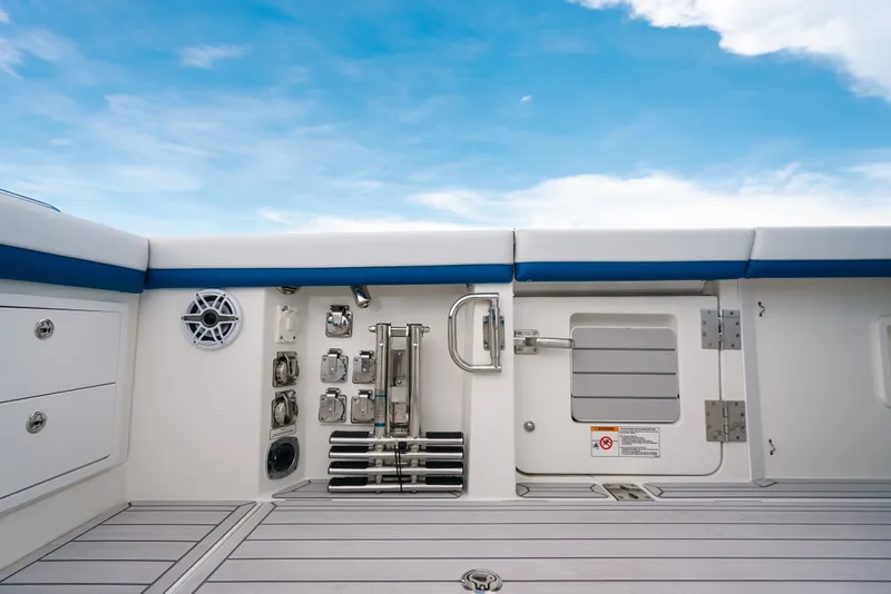 Slide: The Image of 2026 Formula 387 Center Console Fish boat interior with sleek design and modern fittings. - 29