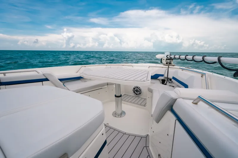 Slide: The Image of 2026 Formula 387 Center Console Fish boat interior with ocean view. - 59