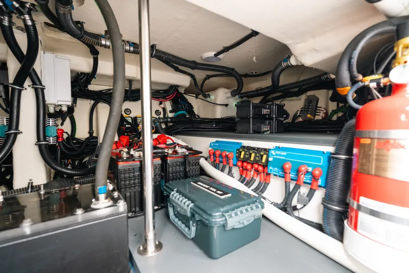 Slide: The Image of Electrical system of 2026 Formula 387 Center Console Fish boat, featuring wiring and components. - 35