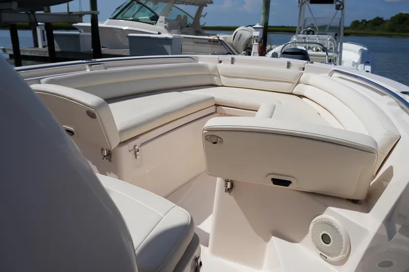 Slide: The Image of 2017 Grady-White Fisherman 236 boat with spacious seating and sleek design. - 28