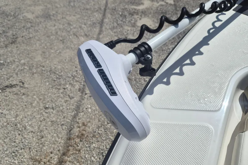 Slide: The Image of Trolling motor on 2017 Key West 176 Bay Reef boat, mounted on deck. - 21