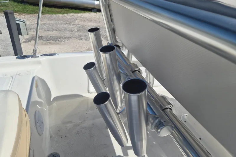 Slide: The Image of Rod holders on a 2017 Key West 176 Bay Reef boat deck. - 13