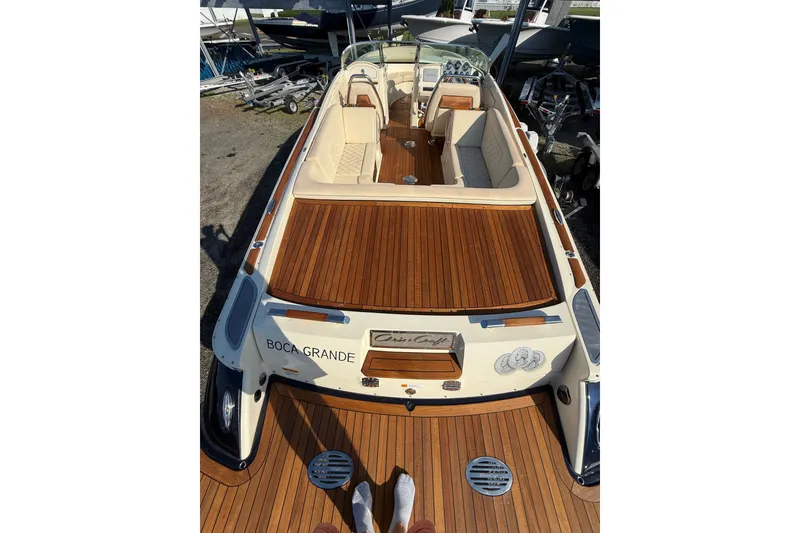 Slide: The Image of 2018 Chris-Craft Launch 30 boat with teak deck and luxurious seating. - 1