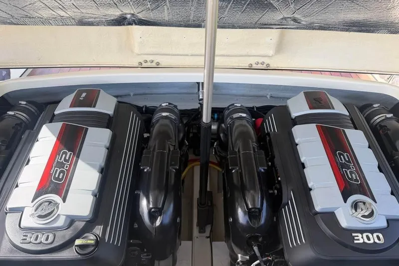 Slide: The Image of Twin 6.2L engines in a 2018 Chris-Craft Corsair 30 boat, showcasing powerful performance. - 18