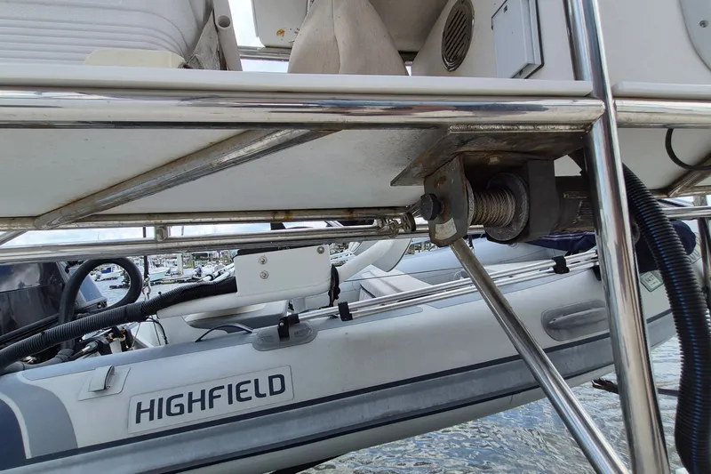 Slide: The Image of 2005 Endeavour 44 TrawlerCat with Highfield dinghy and stainless steel davit system. - 63