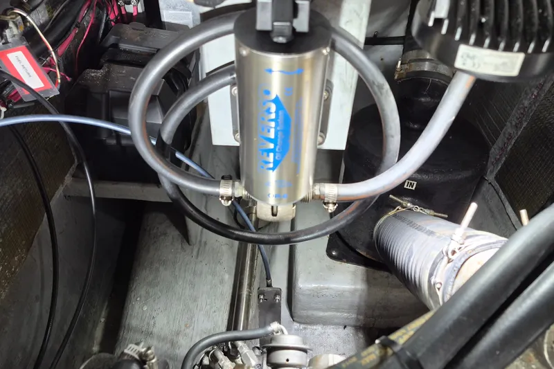Slide: The Image of Engine compartment of a 2005 Endeavour 44 TrawlerCat with Reverso oil change system. - 51
