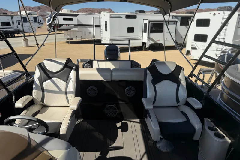 Slide: The Image of Interior of a 2017 South Bay 500 Sport boat with luxurious seating. - 12