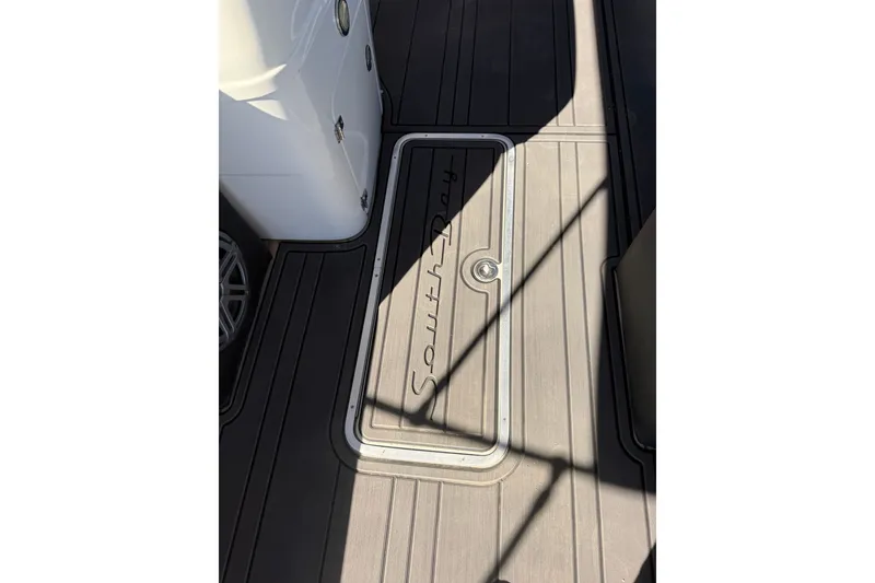 Slide: The Image of 2017 South Bay 500 Sport boat deck with logo and sleek design. - 14