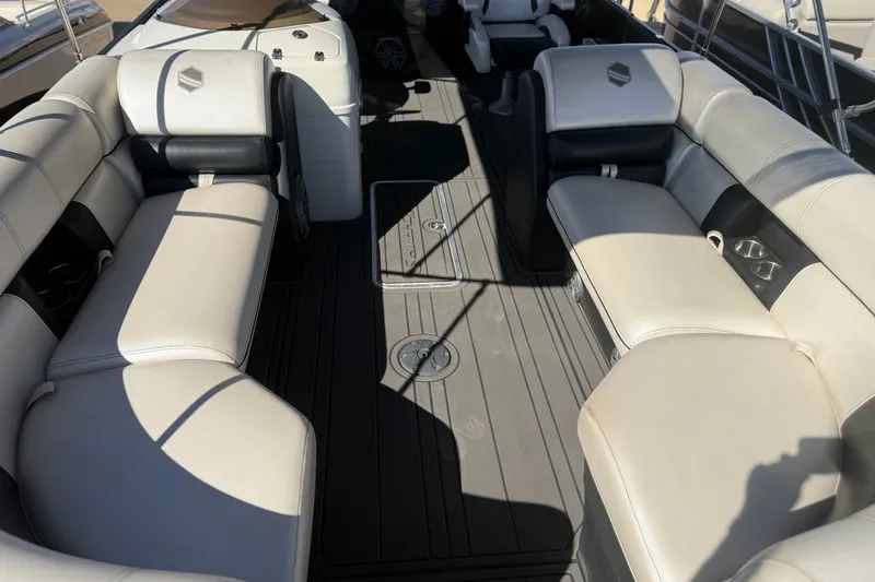 Slide: The Image of 2017 South Bay 500 Sport boat interior with spacious seating and modern design. - 9