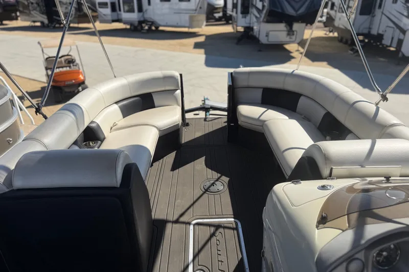 Slide: The Image of 2017 South Bay 500 Sport boat interior with plush seating and modern design. - 8