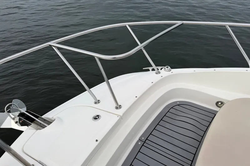 Slide: The Image of 2020 Sea Ray Sundancer 320 Coupe Outboard bow with stainless steel railings. - 32