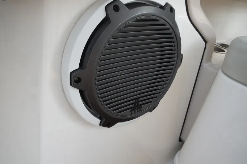 Slide: The Image of Speaker on a 2021 Boston Whaler 240 Vantage boat interior. - 46