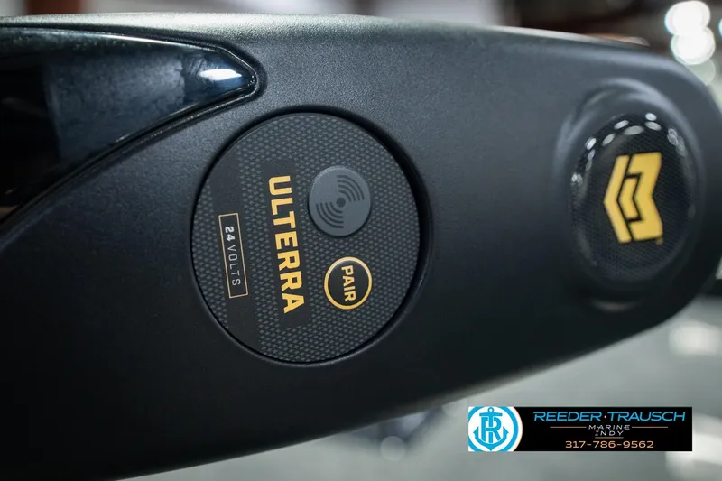 Slide: The Image of Close-up of Ulterra 24V control panel on 2026 Lund 1875 Renegade boat. - 57