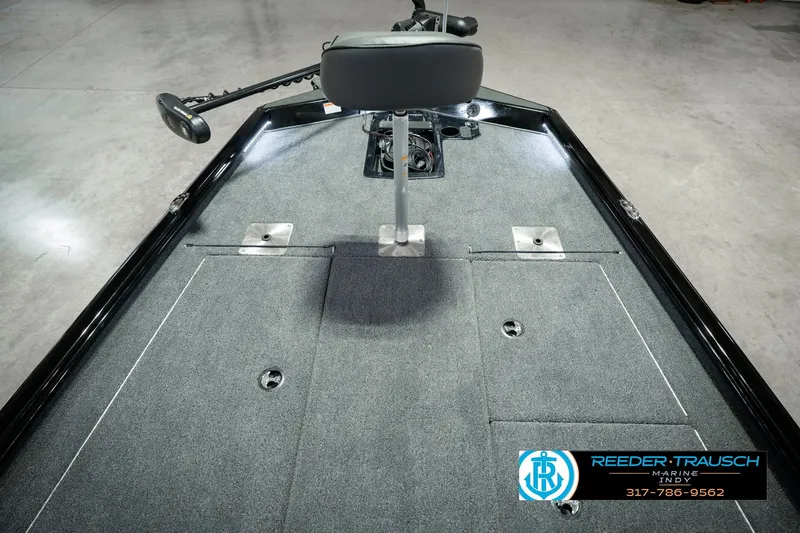 Slide: The Image of 2026 Lund 1875 Renegade boat deck with seating and trolling motor, showcased by Reeder-Trausch Marine. - 20