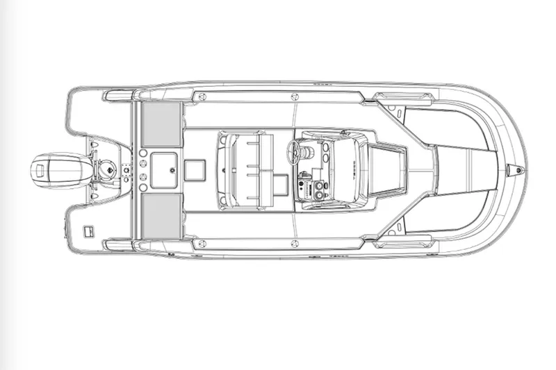 Slide: The Image of Manufacturer Provided Image: Top view schematic of 2025 Bayliner Trophy T20CC boat design. - 22