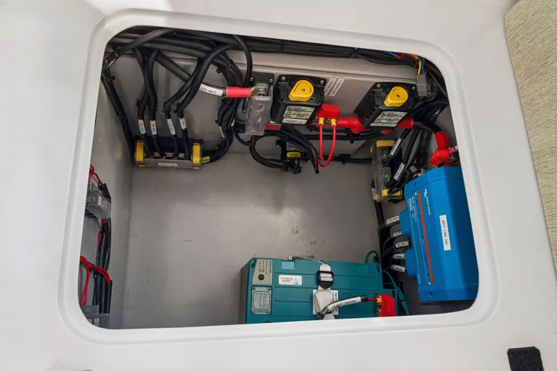 Slide: The Image of Electrical compartment of Balance 526 model, showcasing wiring and components, 2025. - 100