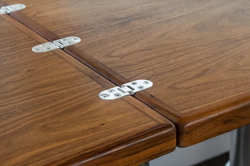 Slide: The Image of Wooden table with metal hinges, Balance 526 model, 2025 design. - 56