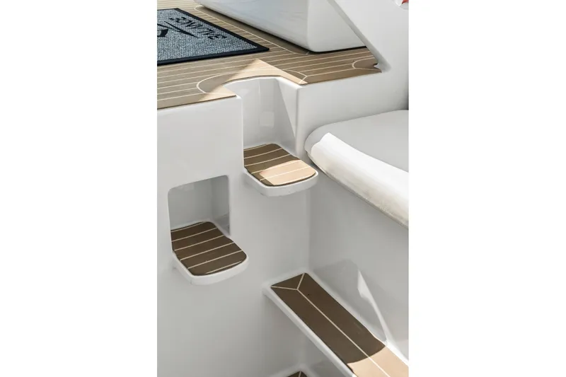 Slide: The Image of Modern boat interior steps with wood finish, Balance 526, 2025 model. - 24