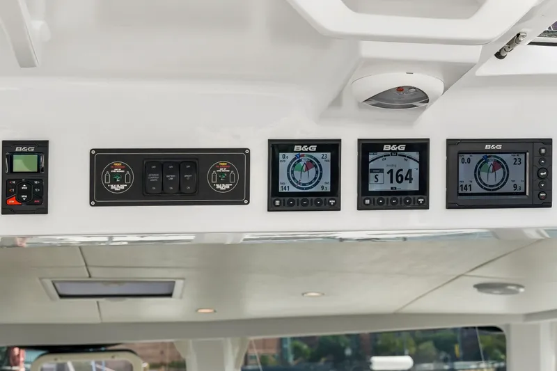 Slide: The Image of Control panel of Balance 526 yacht, featuring B&G navigation instruments, 2025 model. - 53