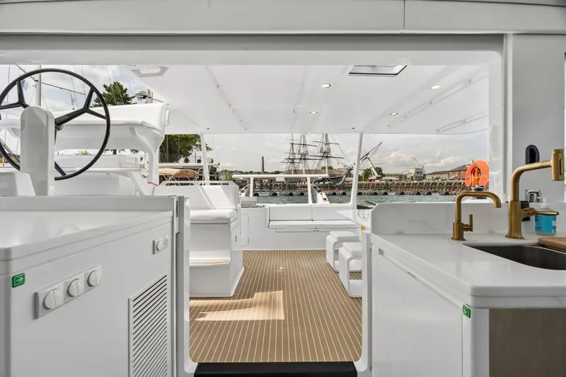 Slide: The Image of Luxurious 2025 Balance 526 yacht interior with modern amenities and scenic harbor view. - 38