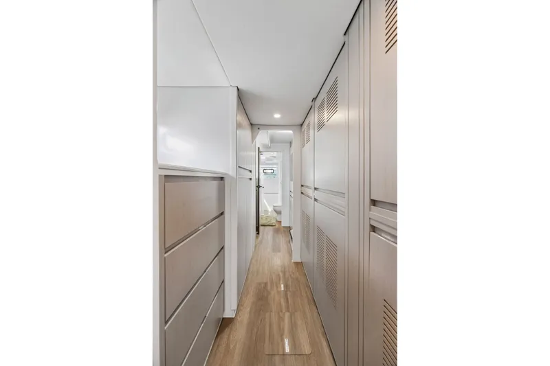 Slide: The Image of Modern hallway with sleek cabinetry in Balance 526, 2025 model yacht. - 69