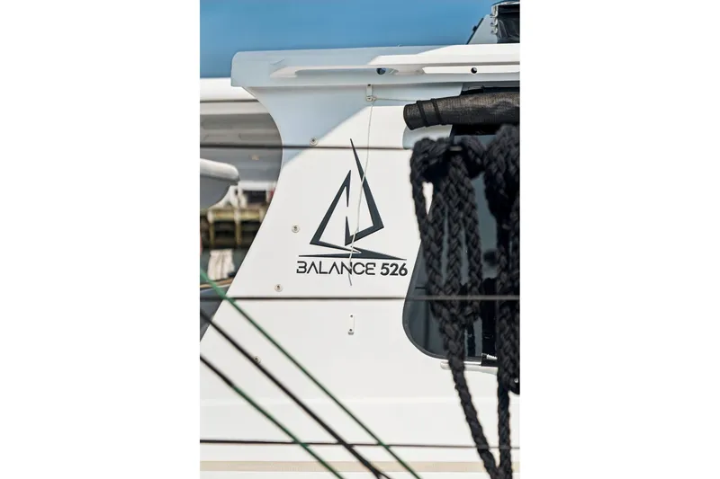 Slide: The Image of Sailboat with Balance 526 logo, featuring sleek design and nautical ropes, 2025 model. - 117