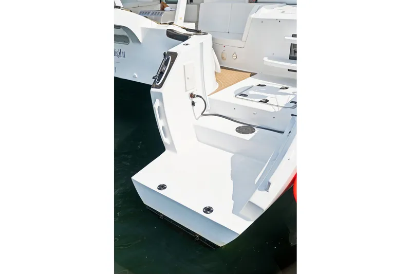 Slide: The Image of Sleek 2025 Balance 526 yacht stern view with modern design and white finish. - 113