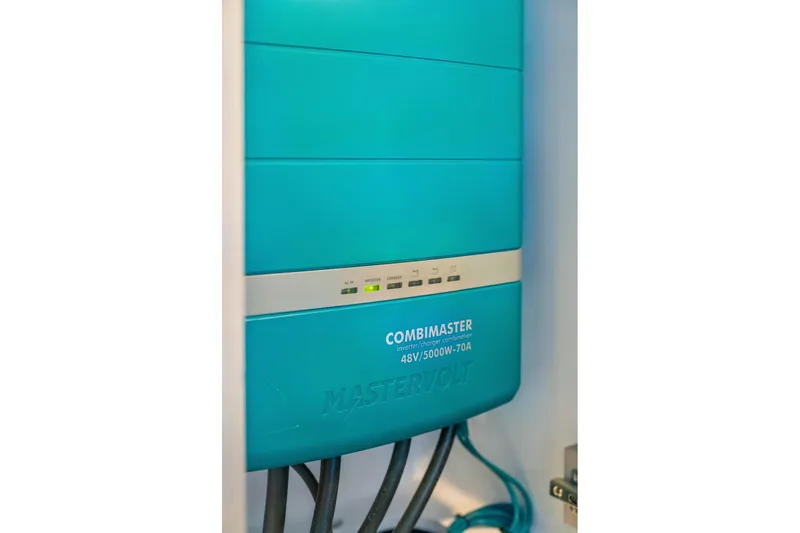 Slide: The Image of Blue Mastervolt CombiMaster inverter charger, 48V/5000W-70A, Balance 526, 2025 model. - 96