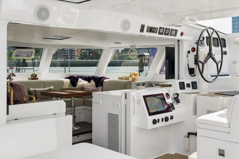 Slide: The Image of Luxurious interior of 2025 Balance 526 yacht with modern navigation equipment and comfortable seating. - 28