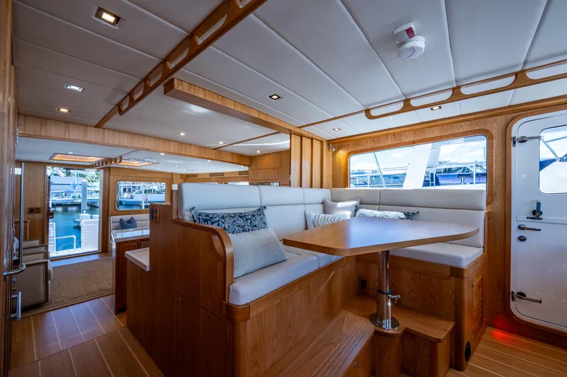 Slide: The Image of Luxurious interior of 2026 Kadey-Krogen 60 Open yacht with elegant wood finishes. - 18