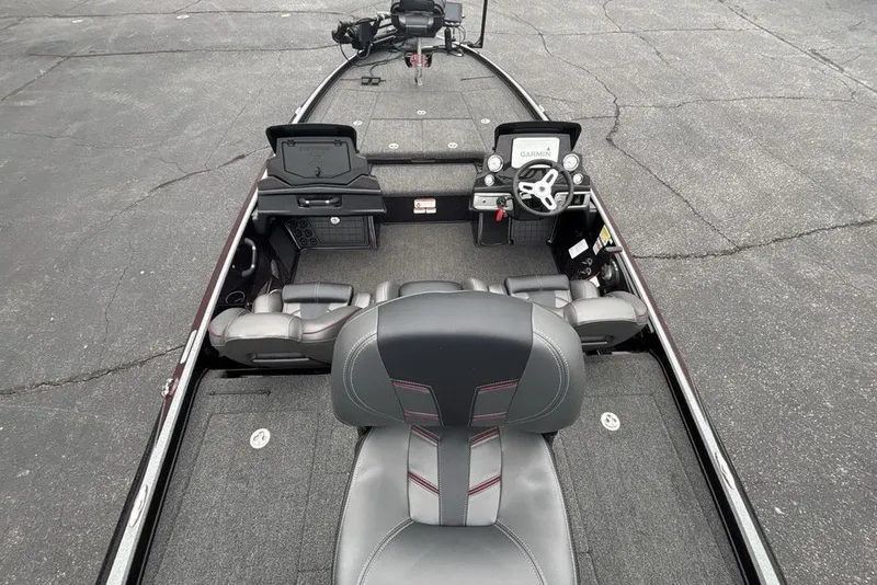 Slide: The Image of Interior view of a 2021 Nitro Z21 boat with modern seating and navigation equipment. - 40