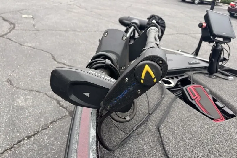 Slide: The Image of 2021 Nitro Z21 boat with Garmin LiveScope sonar system on deck. - 21