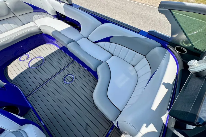 Slide: The Image of Luxurious seating in 2018 MB F24 Tomcat boat with sleek design and modern upholstery. - 11
