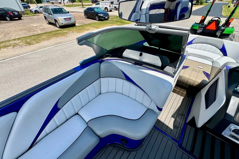 Slide: The Image of 2018 MB F24 Tomcat boat interior with sleek seating and modern design. - 13