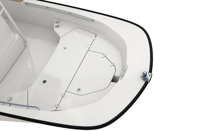 Slide: The Image of Manufacturer Provided Image: 2026 Boston Whaler 190 Montauk boat interior, featuring sleek white deck design. - 14