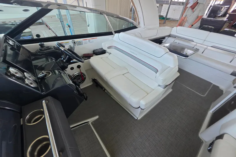 Slide: The Image of 2020 Formula 350 Crossover Bowrider OB interior with sleek dashboard and comfortable seating. - 27
