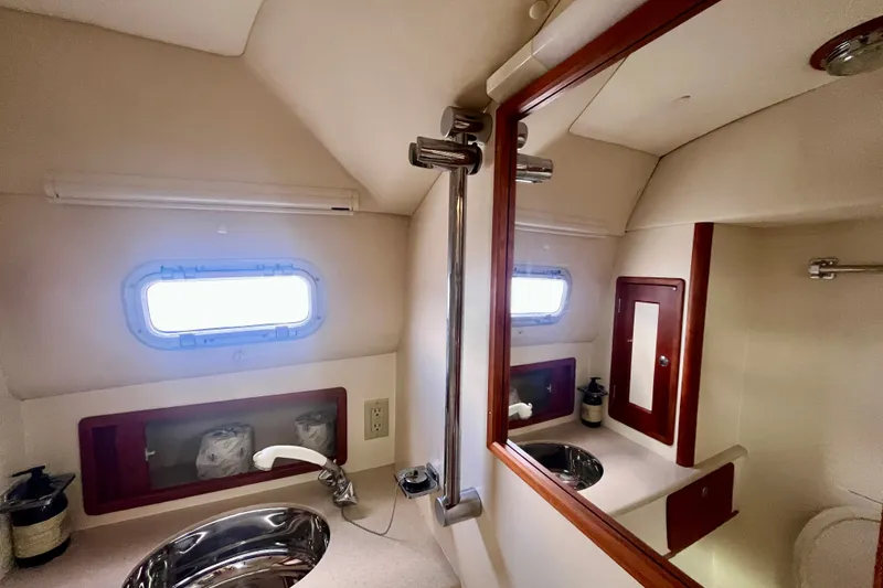 Slide: The Image of Luxurious bathroom interior of 2001 Little Harbor Whisper Jet 38 Prop yacht. - 26