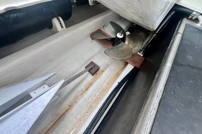 Slide: The Image of Propeller of 2001 Little Harbor Whisper Jet 38 boat, close-up view. - 42