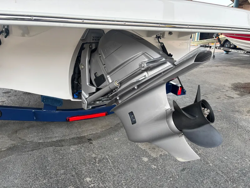 Slide: The Image of Close-up of a boat's stern with a Volvo Penta drive. - 5