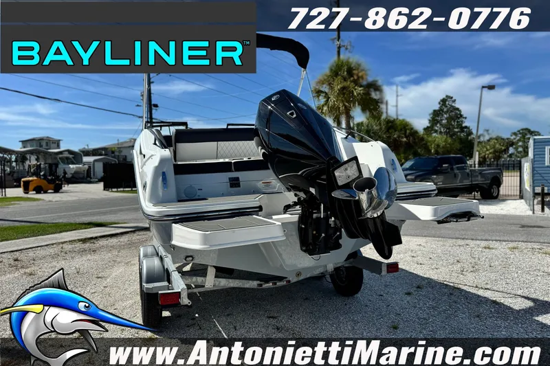 Slide: The Image of 2026 Bayliner D22 boat on trailer at Antonietti Marine dealership. - 5