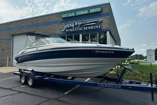 Slide: The Image of 2007 Crownline 260 LS boat on trailer at Jerry's Majestic Marine dealership. - 1