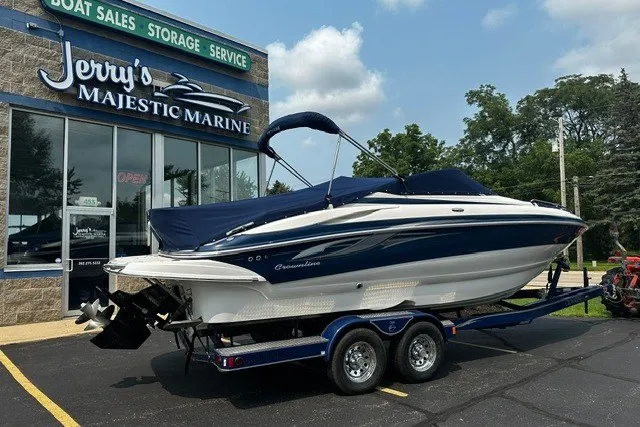 Slide: The Image of 2007 Crownline 260 LS boat on trailer at Jerry's Majestic Marine dealership. - 31