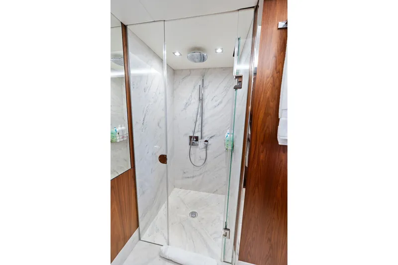 Slide: The Image of Luxurious marble shower in 2019 Sunseeker 86 Yacht bathroom. - 101