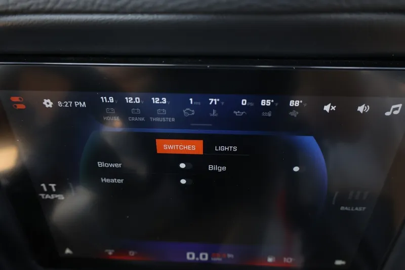 Slide: The Image of The image shows a digital dashboard with various gauges and switches. - 47