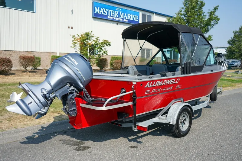 Slide: The Image of 2020 Alumaweld Blackhawk 180 boat with Yamaha outboard motor, parked at Master Marine. - 3