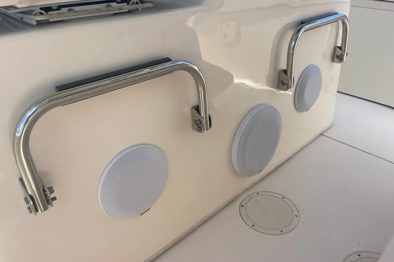 Slide: The Image of UPGRADED SPEAKERS AND SUBWOOFER ALONG WITH FLIP-UP SS FOOT RESTS - 21