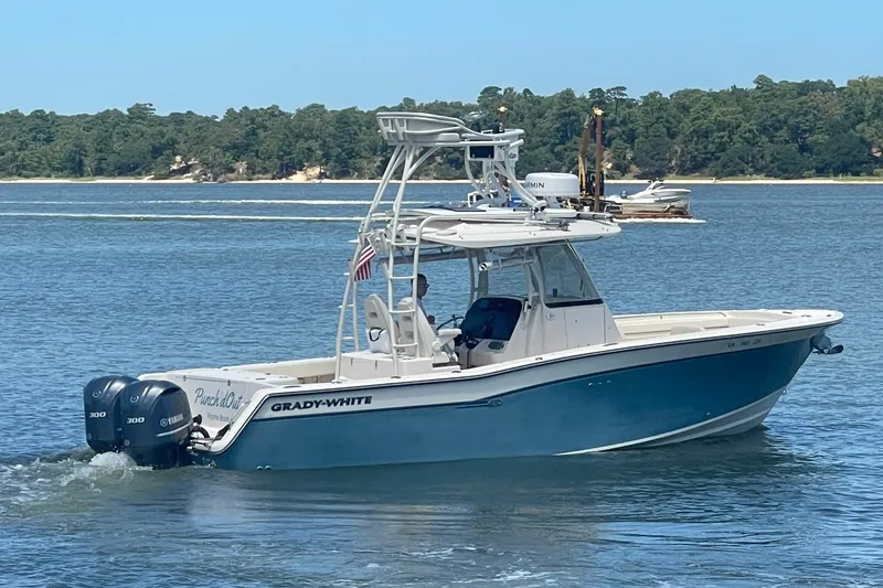 Slide: The Image of 2018 GRADY-WHITE 306 CANYON PROFILE WITH CUSTOM HINGED TOWER & FULL CONTROLS!! - 1