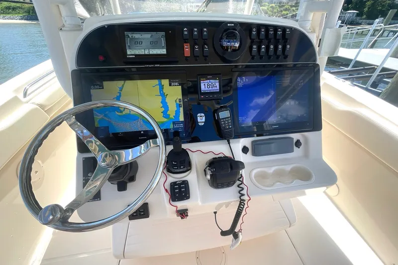 Slide: The Image of HELM OVERVIEW WITH 17" TWIN GARMIN GLASS HELM!! - 23